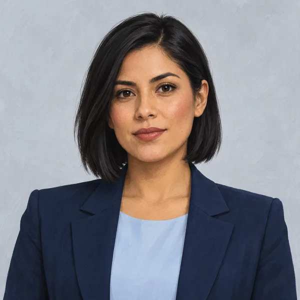 Retrato generado del personaje ficticio Camila Duarte