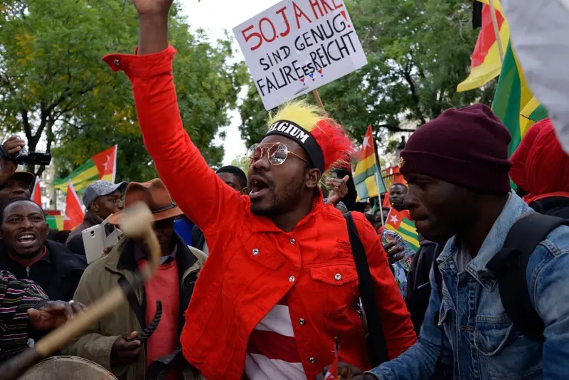 Protest against Faure Gnassingbé in Belgium in October 2017.