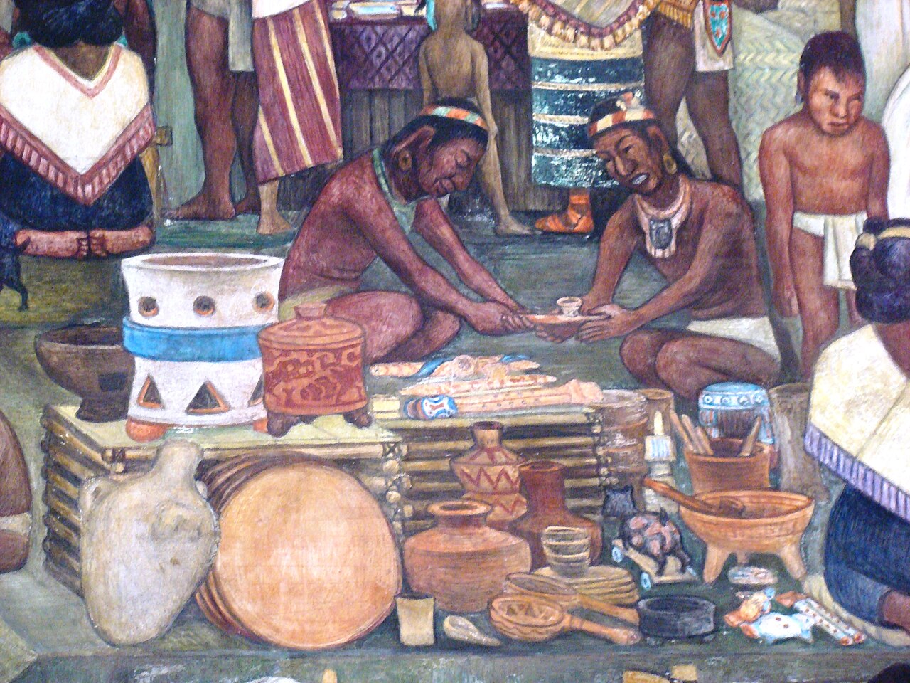 Detail of murals by Diego Rivera in the National Palace.