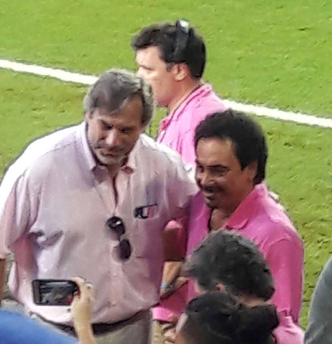Hugo Sánchez with a fan